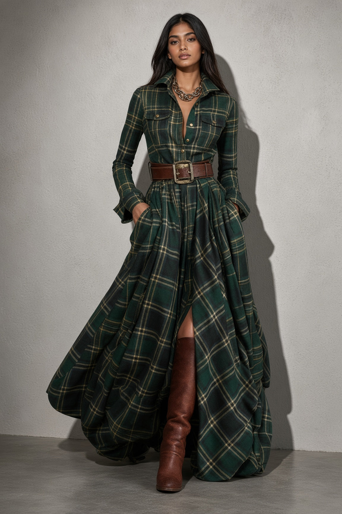 Lauren | Classic Belted Button-Up Shirt Dress