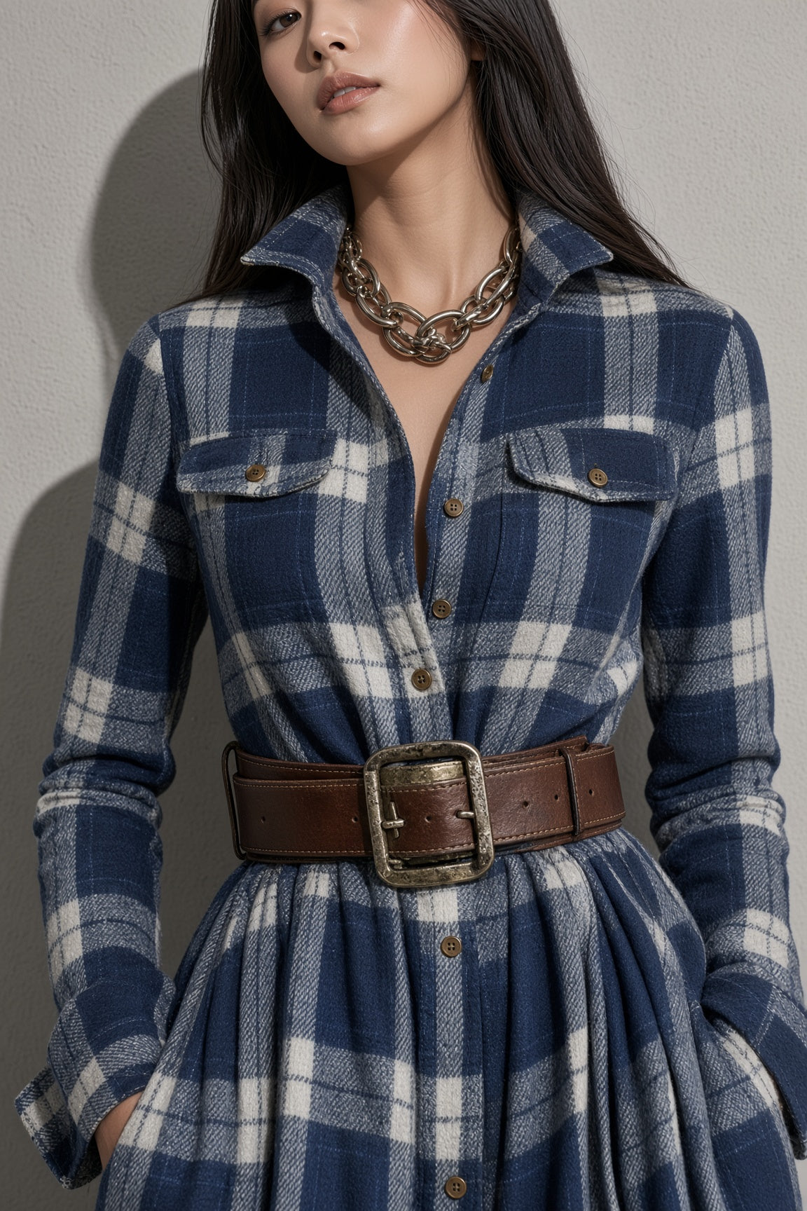 Lauren | Classic Belted Button-Up Shirt Dress