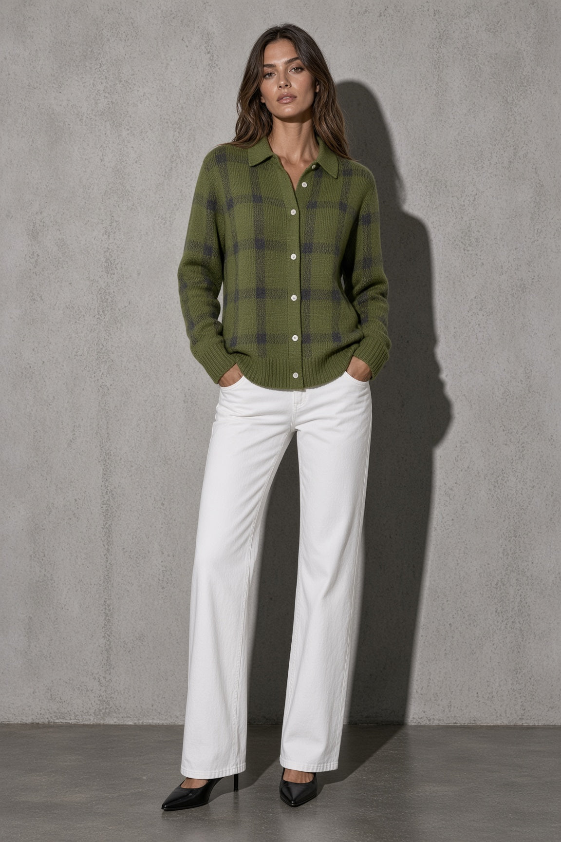Women's Cardigan Button-Front Longline Shape