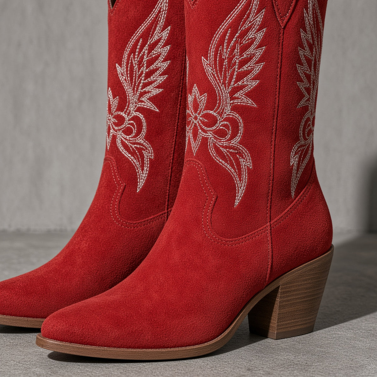 Women's Boots Embroidered Western Knee-High Shaft