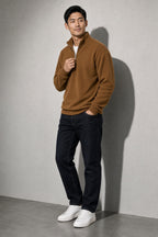 Men's Sweatshirt Quarter-Zip Stand Collar
