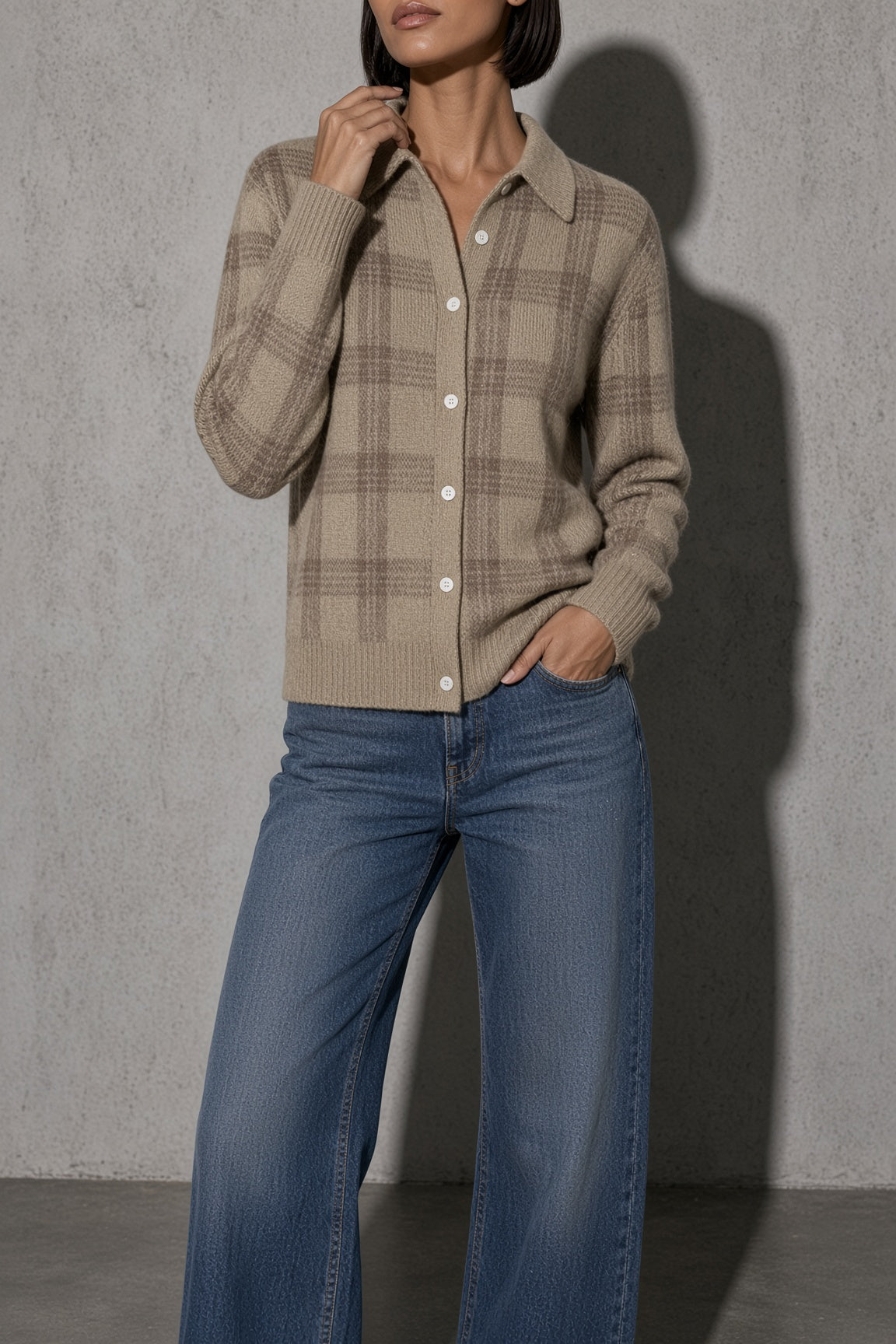 Women's Cardigan Button-Front Longline Shape