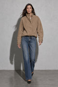 Women's Jacket Suede-Look Stand Collar