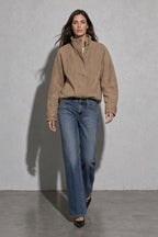 Women's Jacket Suede-Look Stand Collar