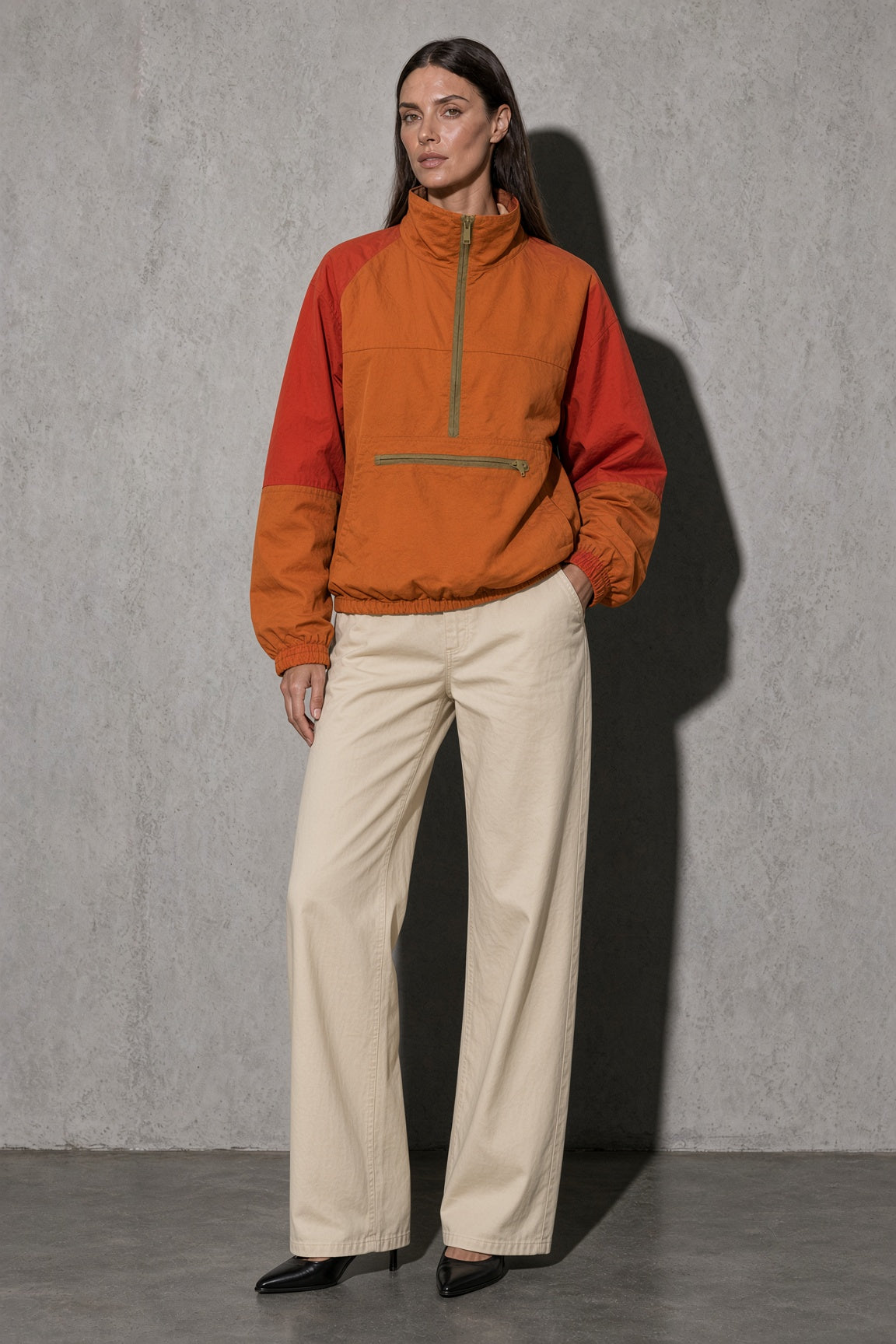 Women's Jacket Colour-Block Windbreaker