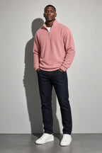 Men's Sweatshirt Quarter-Zip Stand Collar