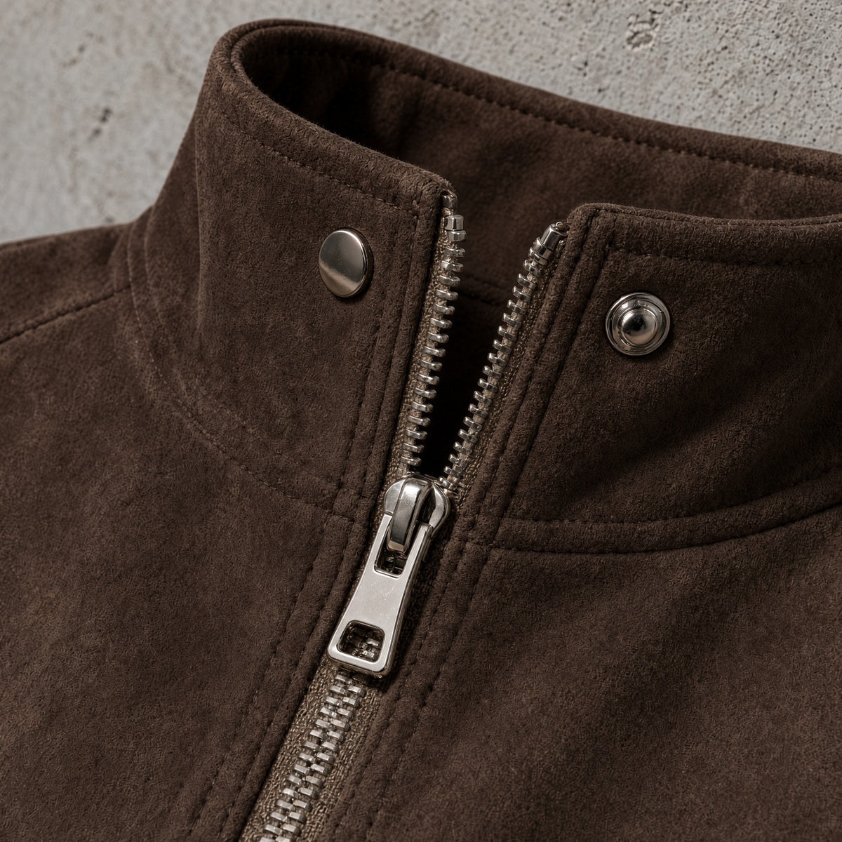 Women's Jacket Suede-Look Stand Collar