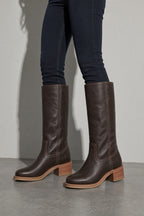 Boots For Women | Mid Calf Block Heel With Closed Toe