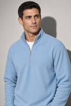 Men's Sweatshirt Quarter-Zip Stand Collar