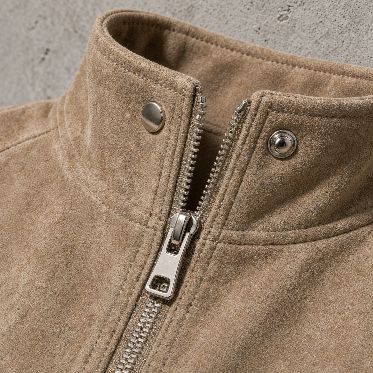 Women's Jacket Suede-Look Stand Collar