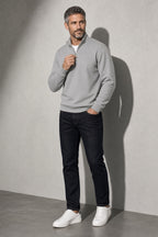 Men's Sweatshirt Quarter-Zip Stand Collar