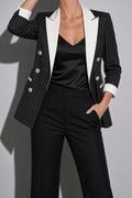 Women's Blazer Pinstripe Contrast Lapel