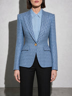 Women's Blazer Houndstooth Single Button
