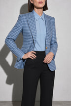 Women's Blazer Houndstooth Single Button