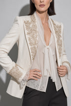 Women's Blazer Embroidered Asymmetrical