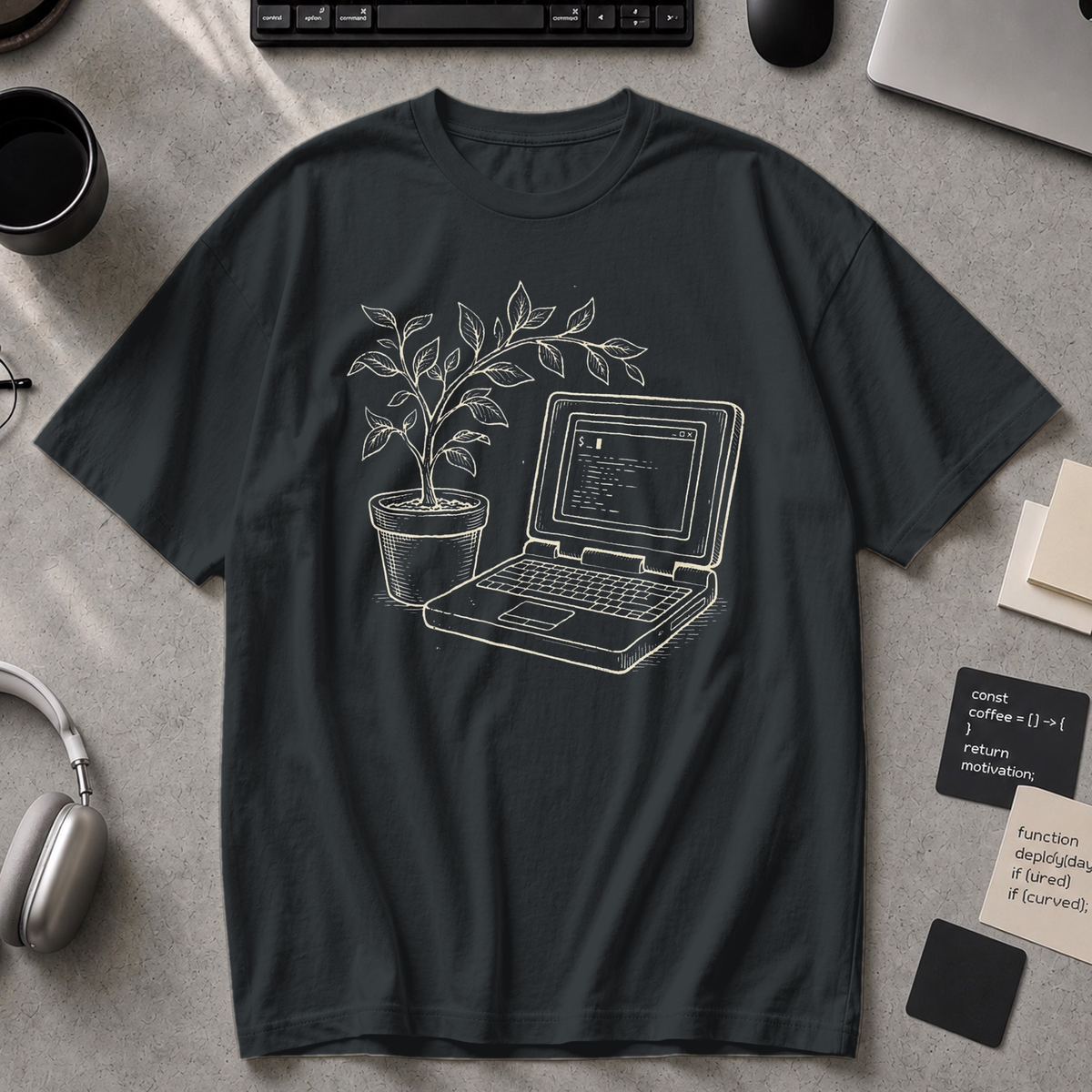 Grow Your Code Premium Shirt - Black