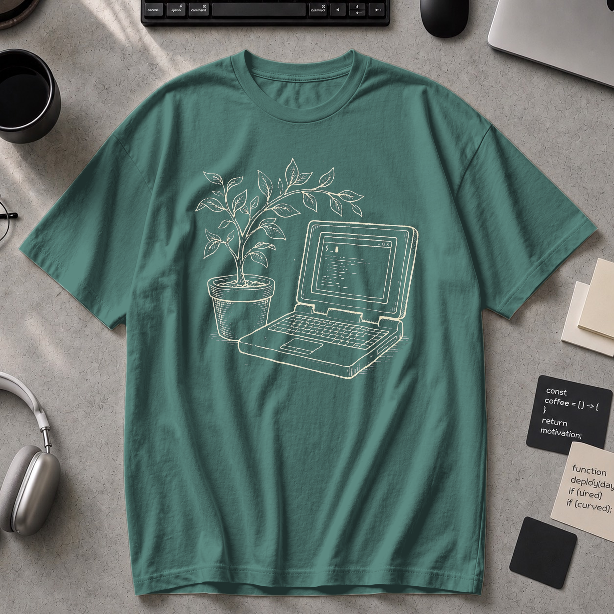 Grow Your Code Premium Shirt - Blue Spruce