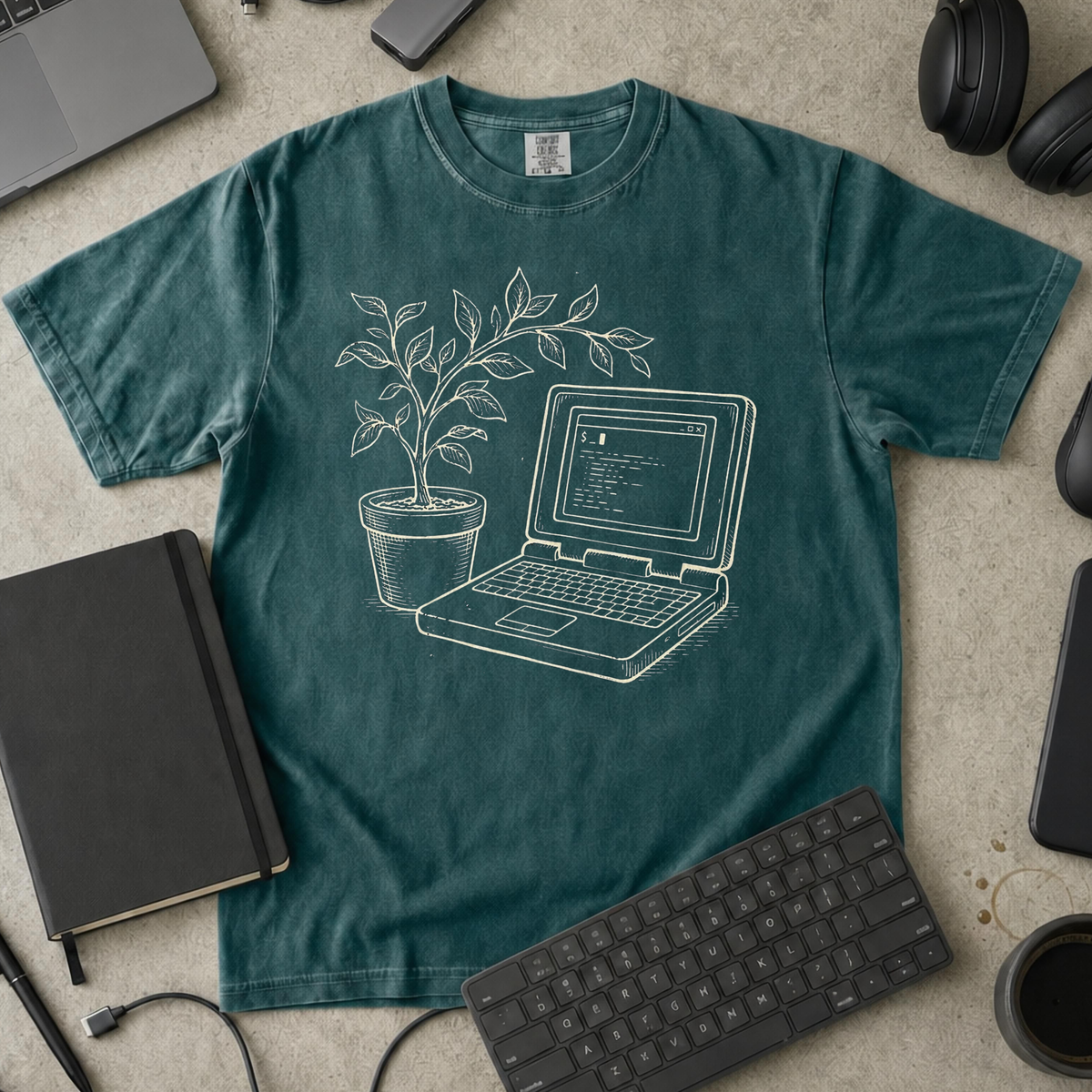 Grow Your Code Premium Shirt — blue spruce Premium Shirt mock-up