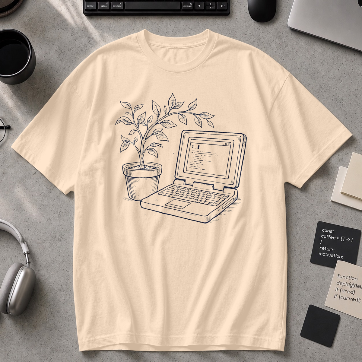 Grow Your Code Premium Shirt - Ivory