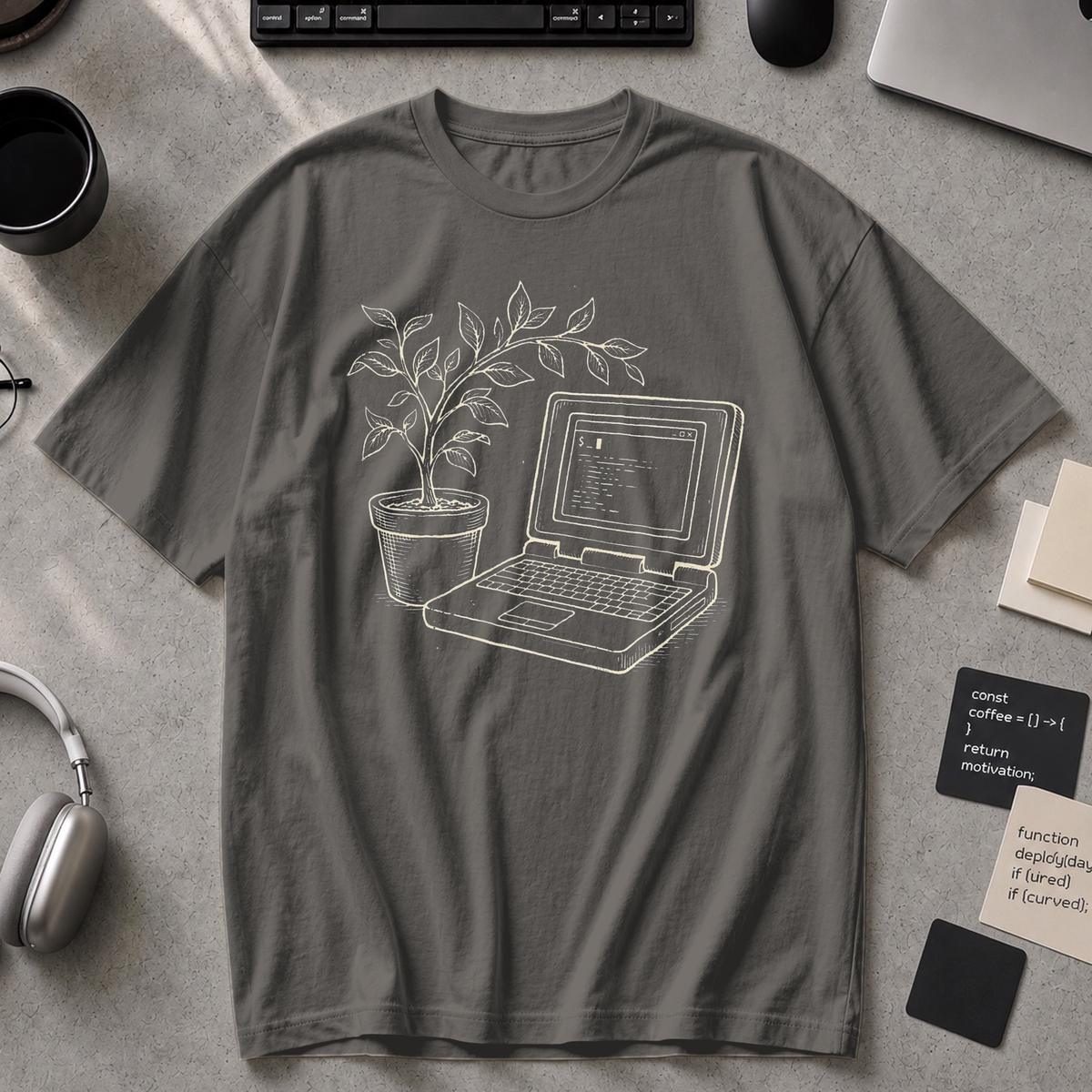 Grow Your Code Premium Shirt - Pepper