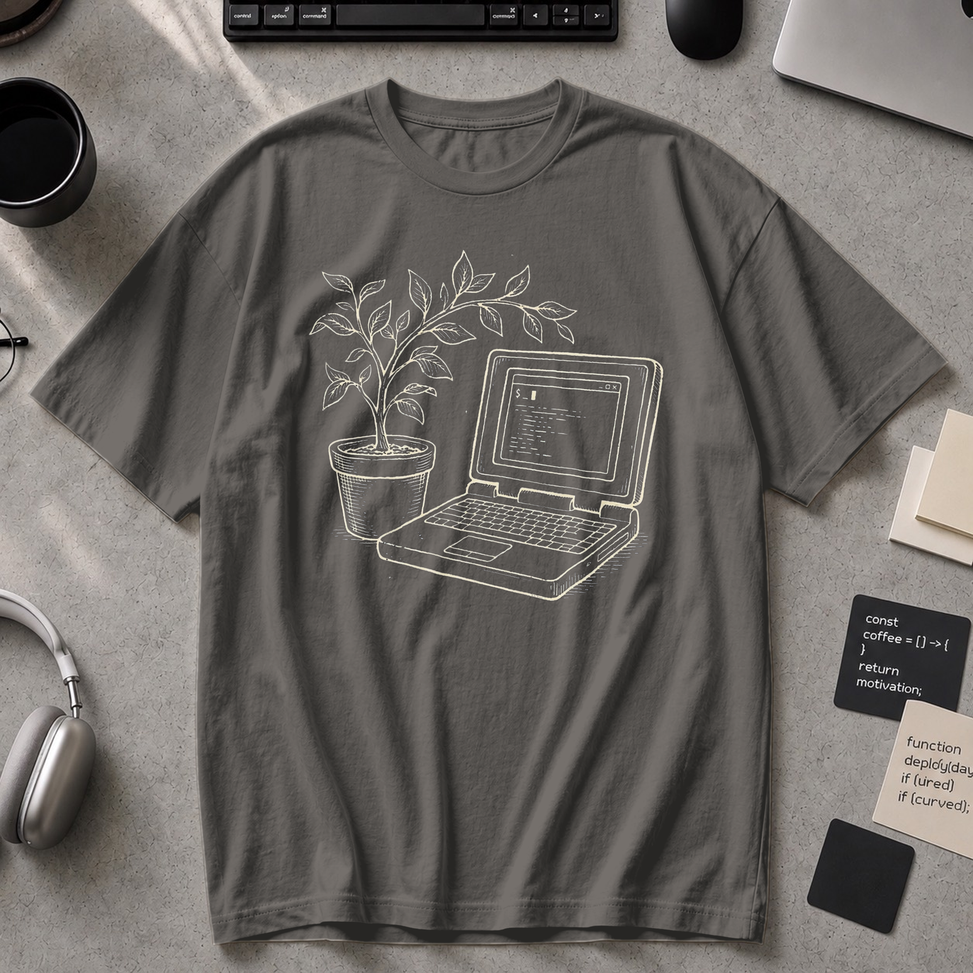 Grow Your Code Premium Shirt - Pepper