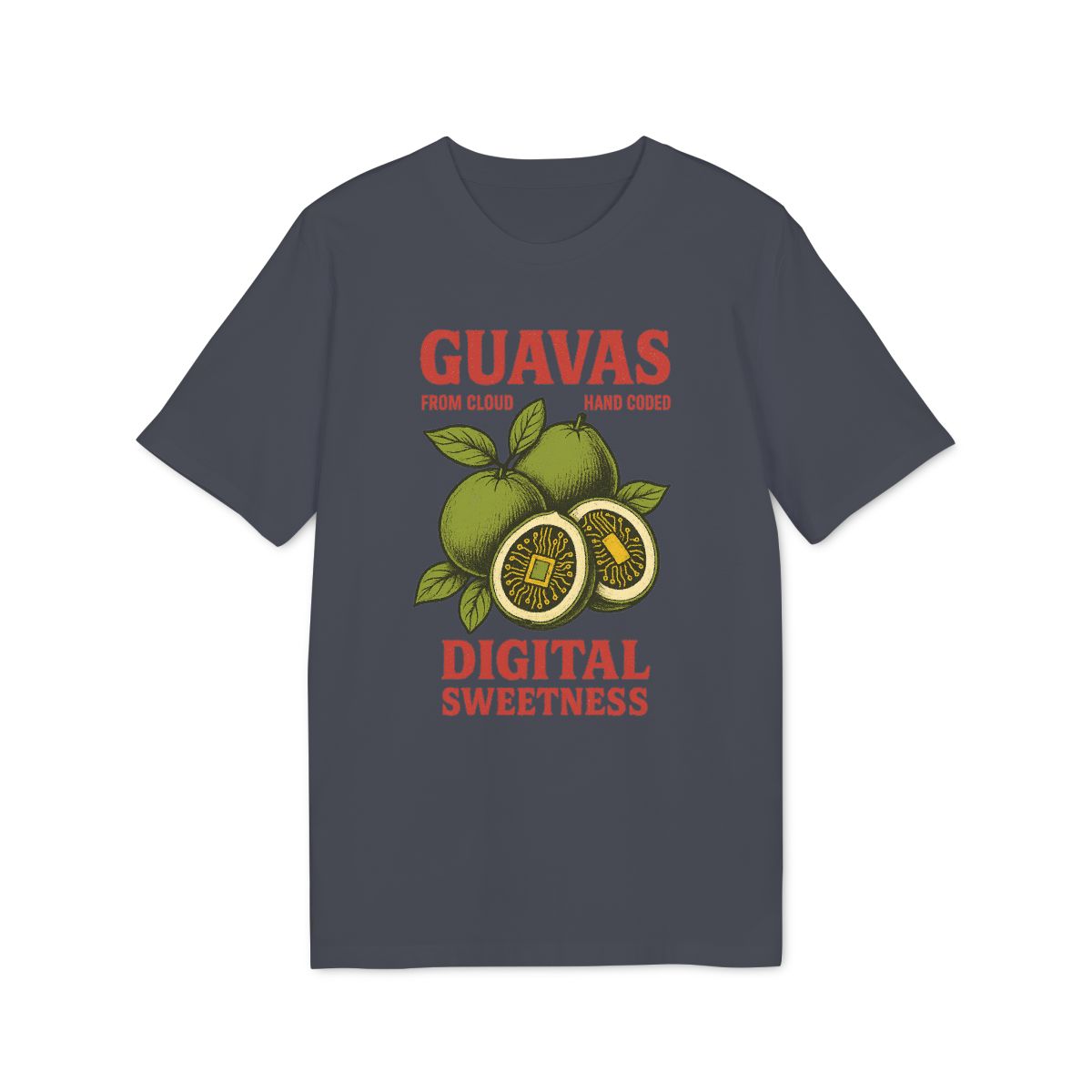 Guavas Digital Sweetness Shirt — India Ink Grey — EU Creator 2.0 front mockup