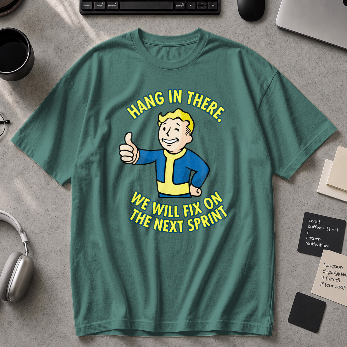 Hang In There Next Sprint Premium Shirt - Blue Spruce
