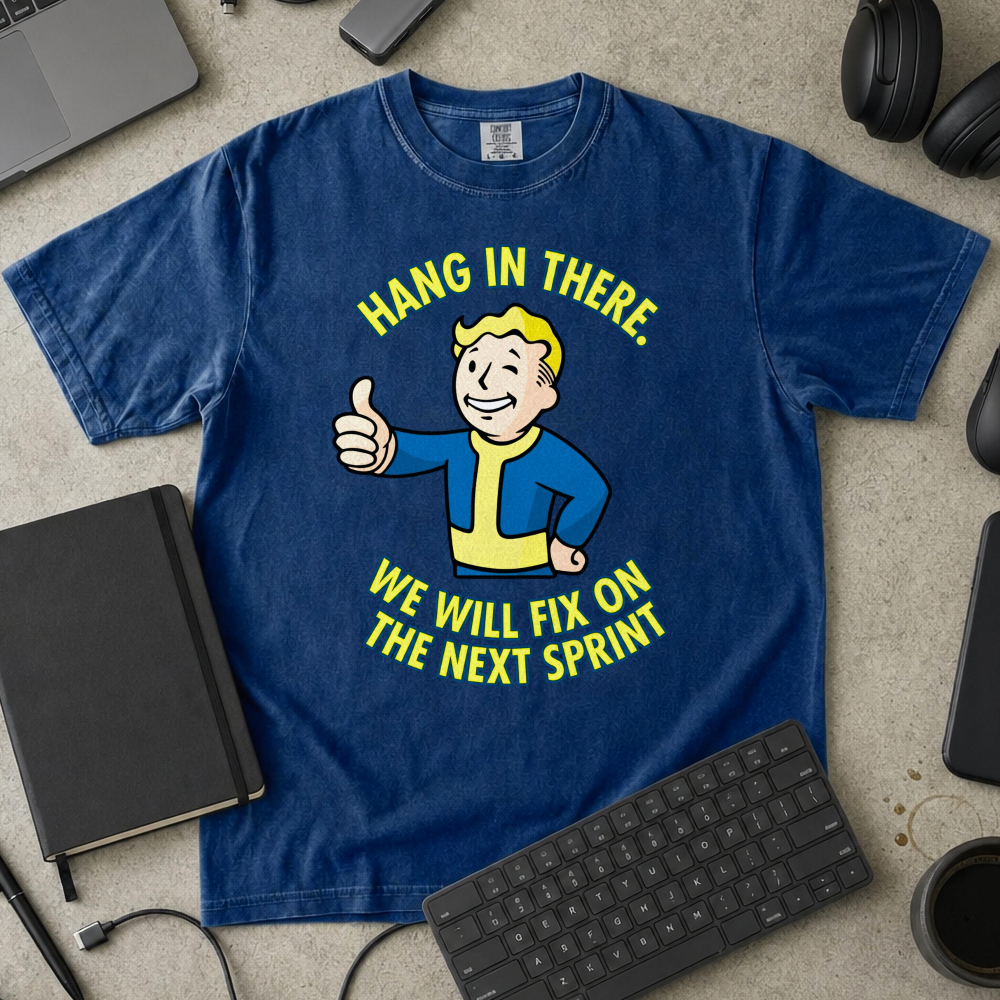 Hang In There Next Sprint Premium Shirt — true navy Premium Shirt mock-up