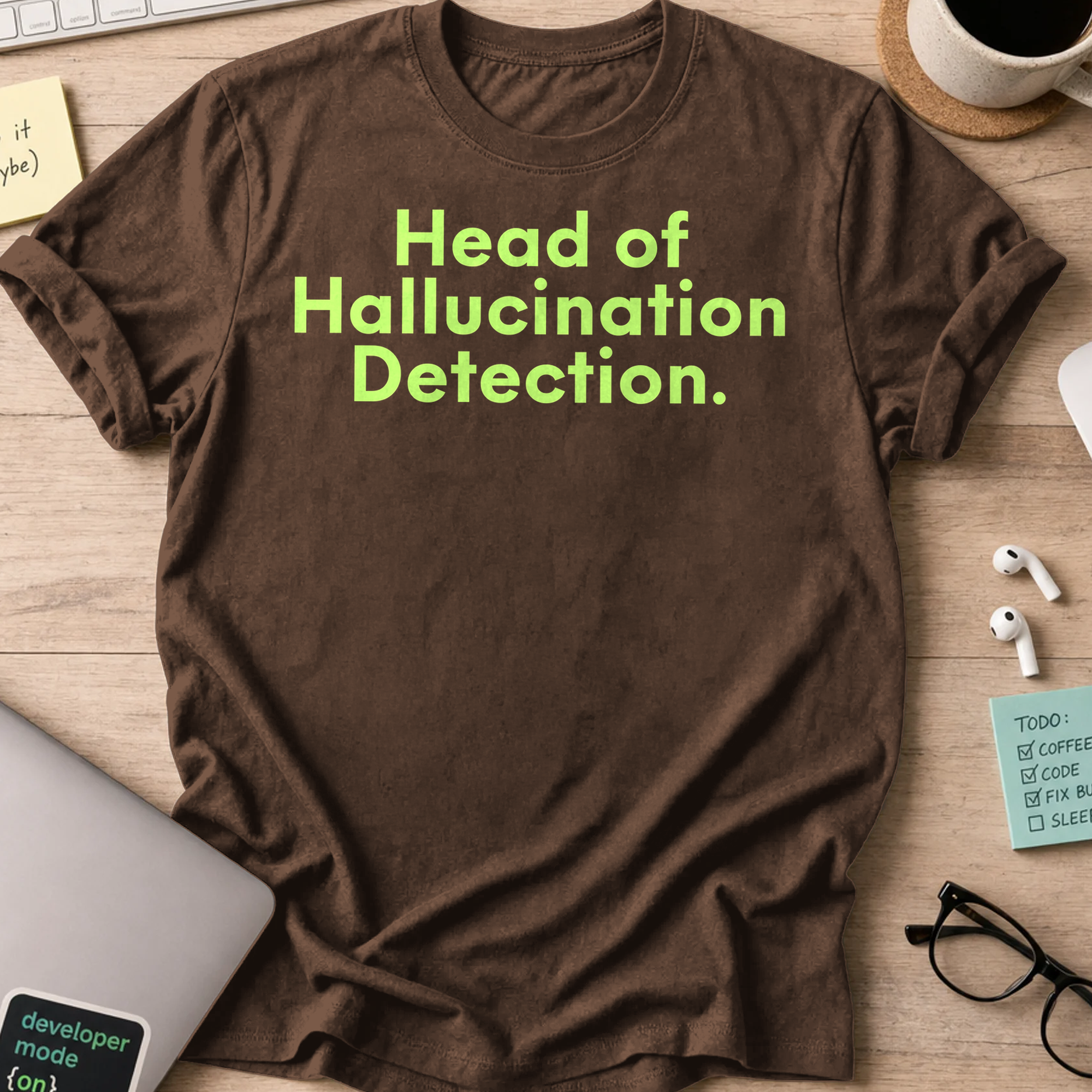 Head of Hallucination Detection Shirt - Dark Chocolate