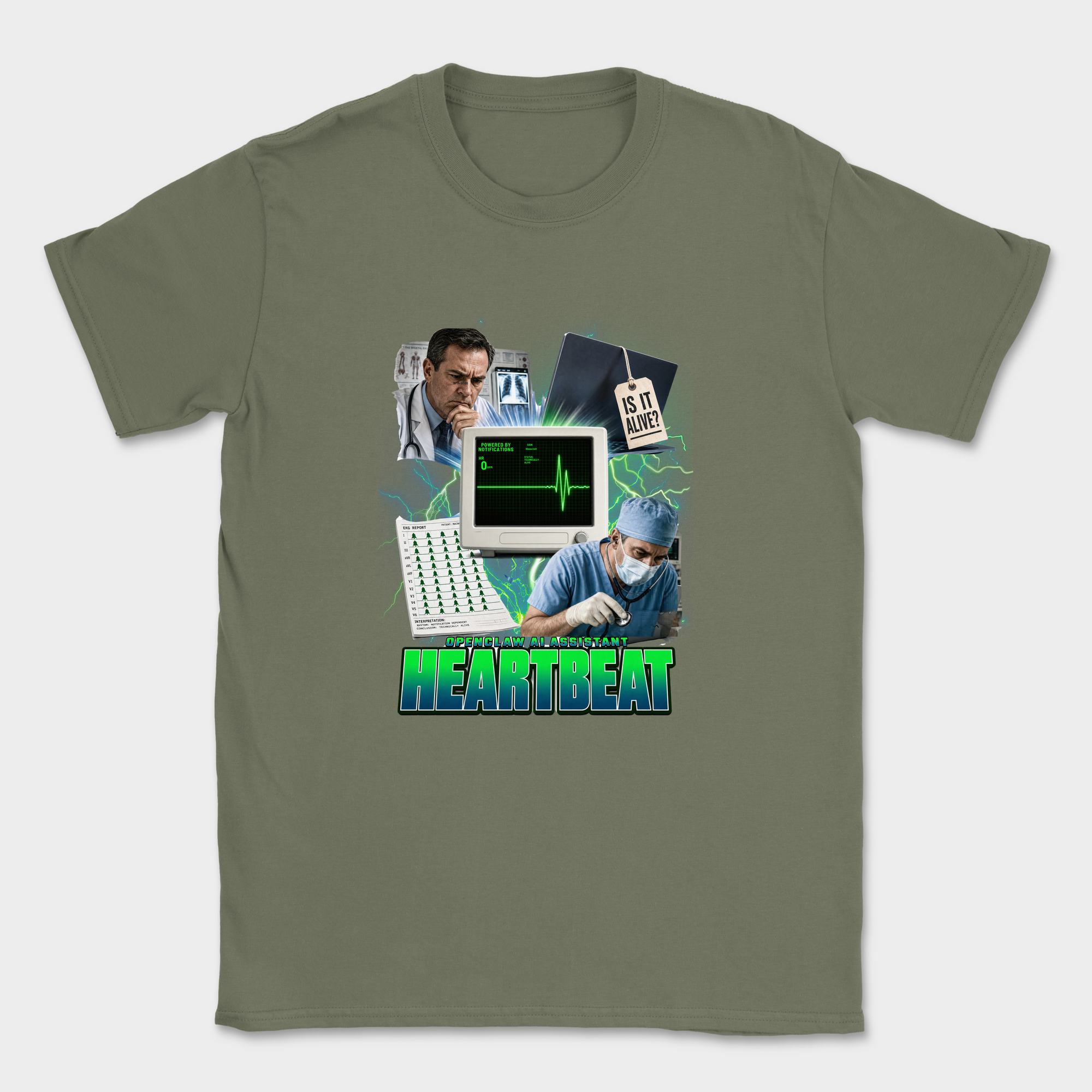 Heartbeat Shirt — Military Green