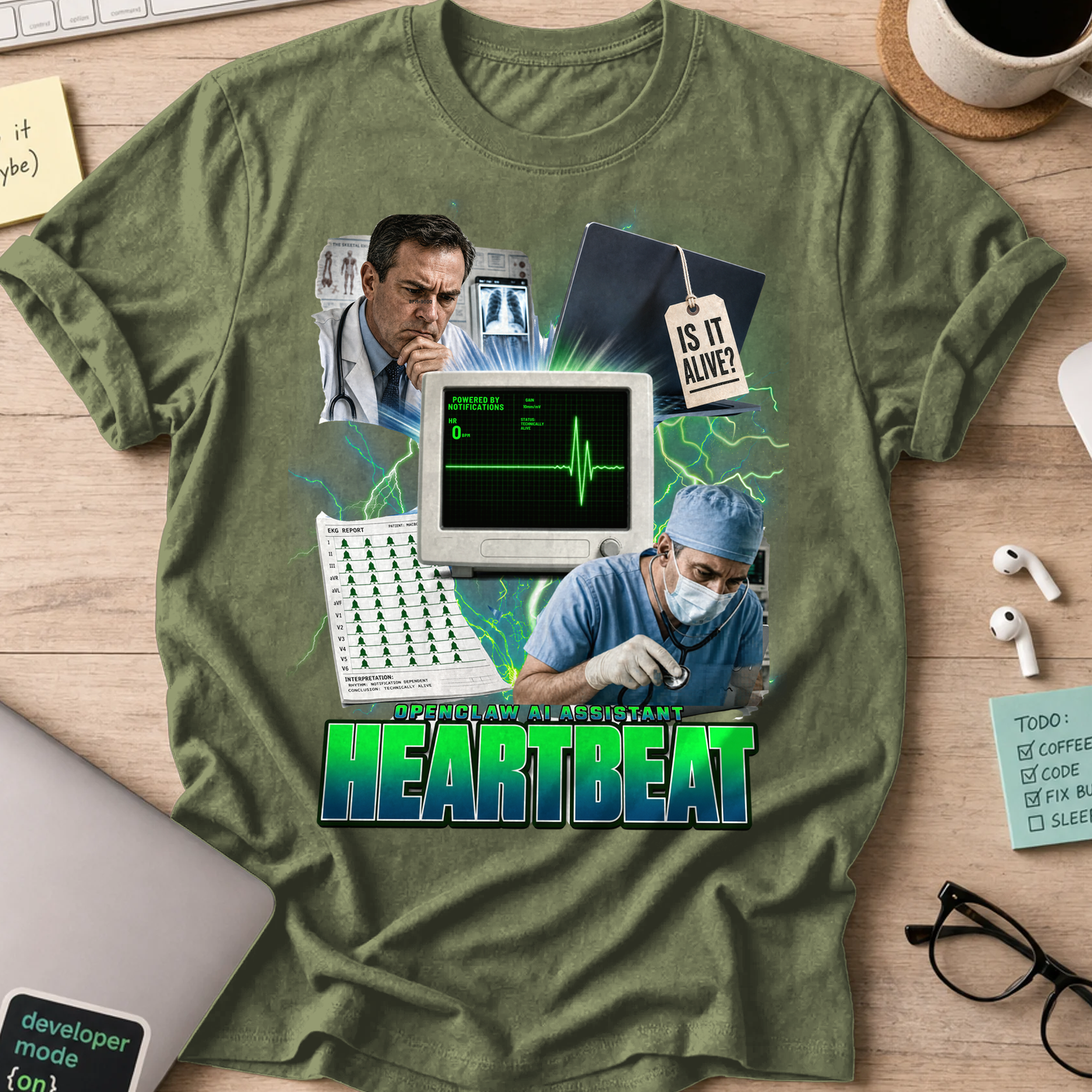 Heartbeat Shirt - Military Green