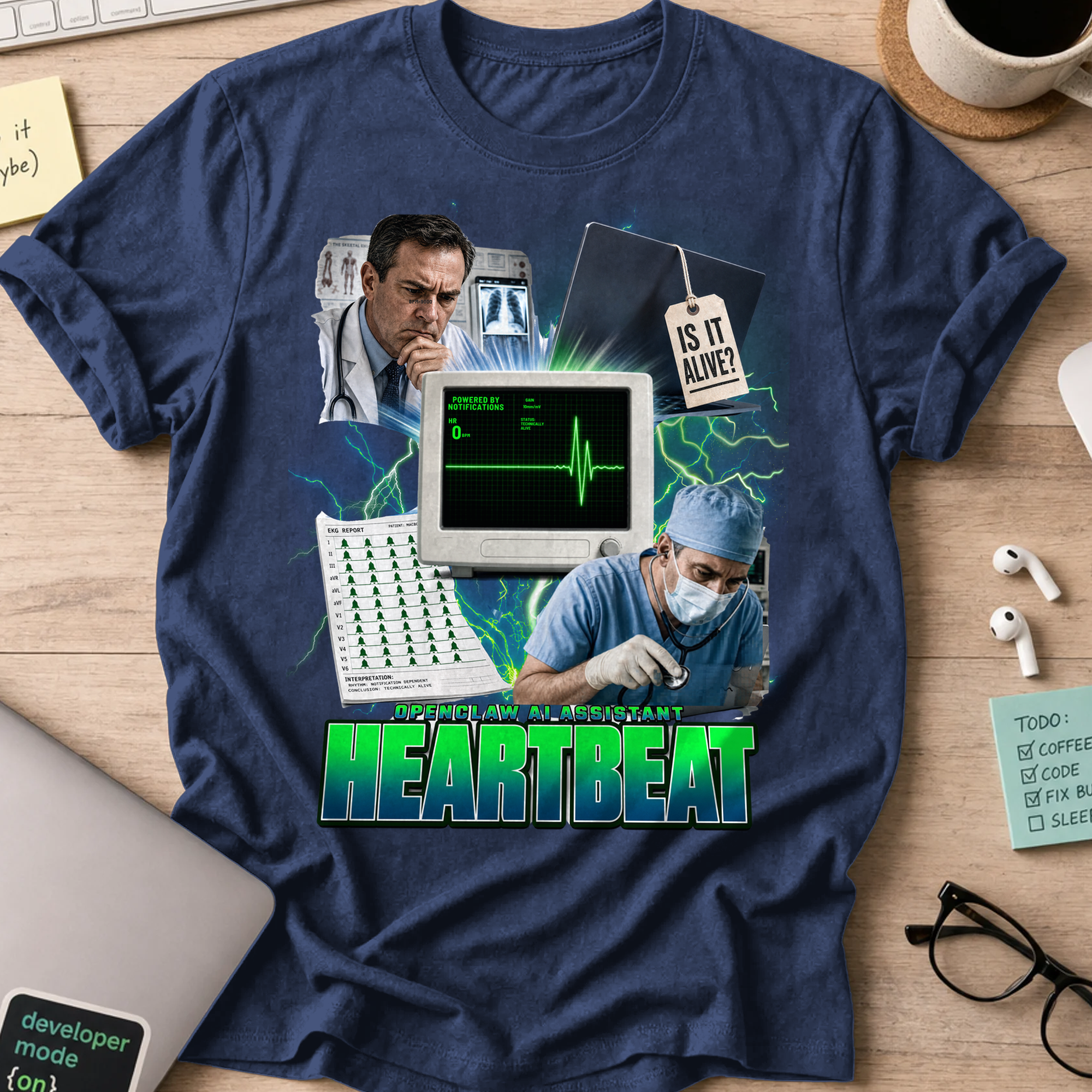 Heartbeat Shirt - Navy