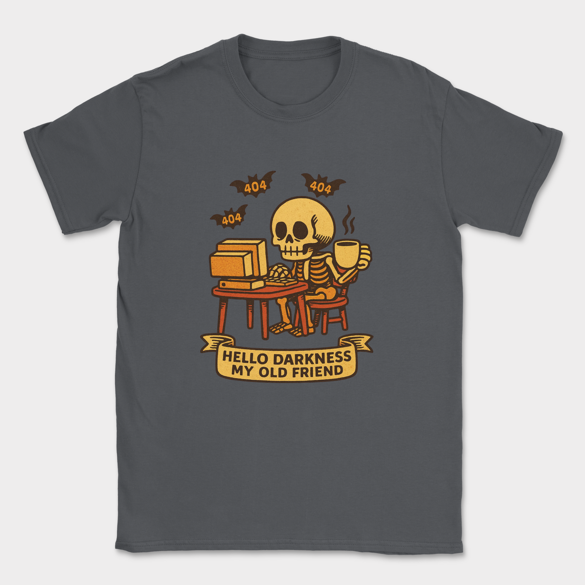 hello darkness my old friend shirt — Dark Heather Grey