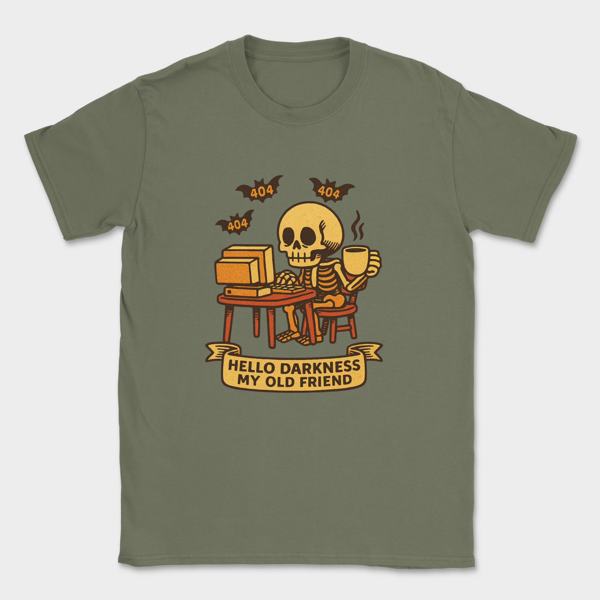 hello darkness my old friend shirt — Military Green