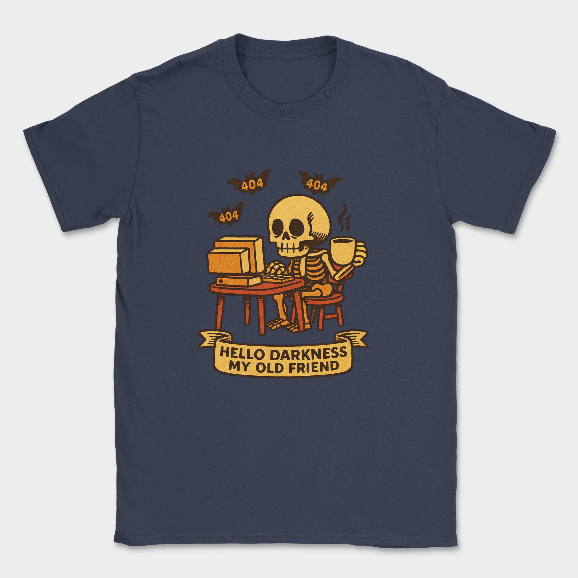 hello darkness my old friend shirt — Navy