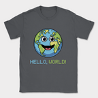 hello world earth shirt — Dark Heather Grey