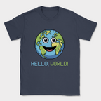 hello world earth shirt — Navy