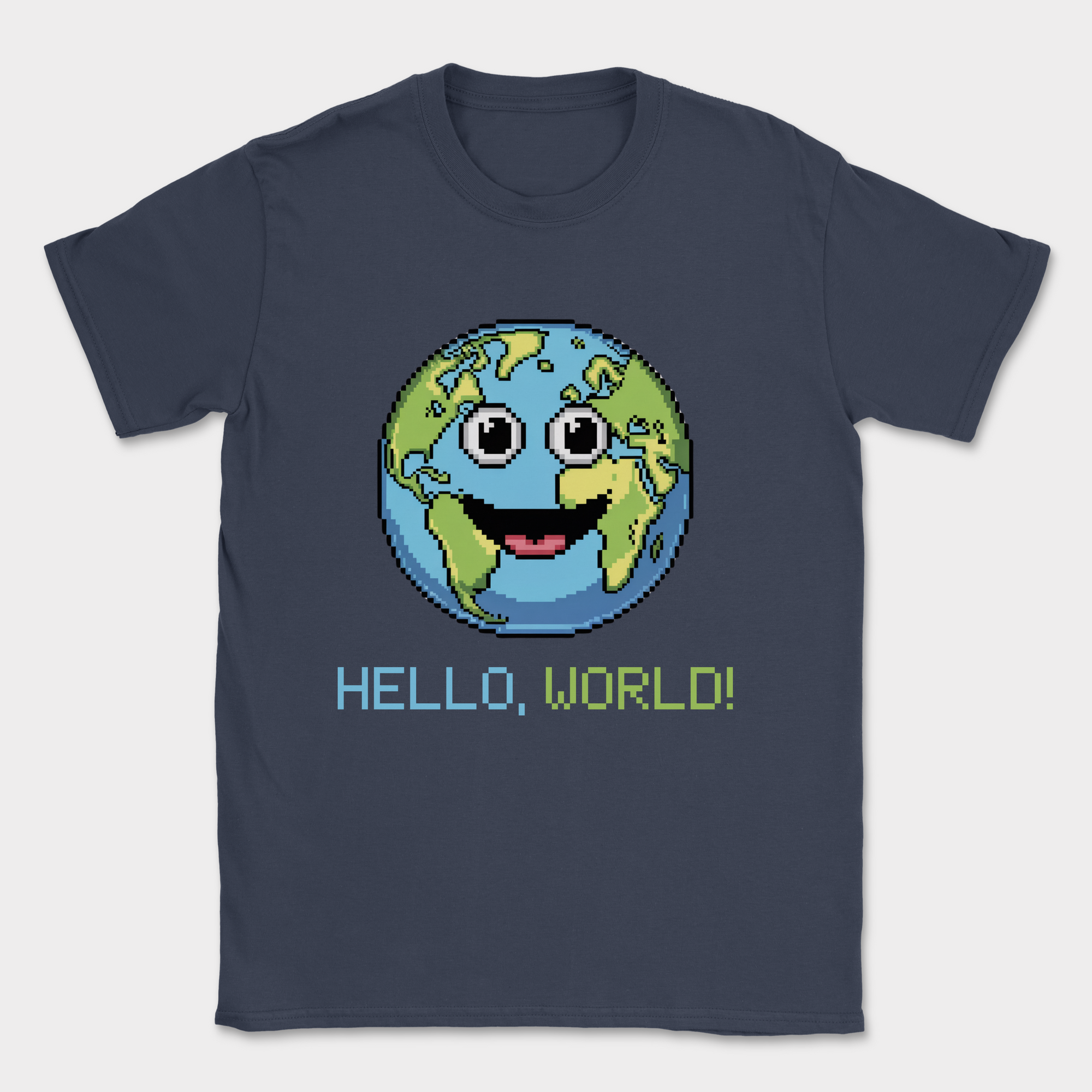 hello world earth shirt — Navy