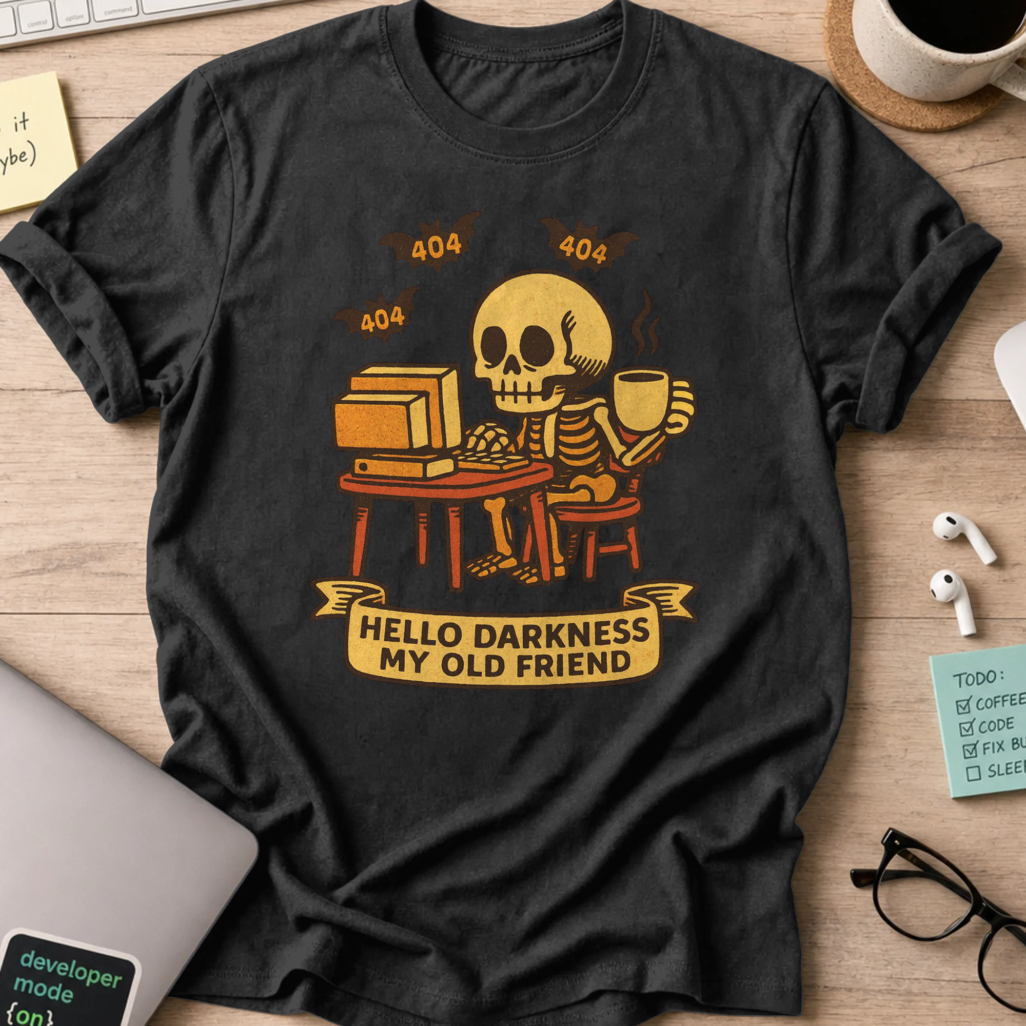 hello darkness my old friend shirt - Black