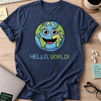 hello world earth shirt - Navy