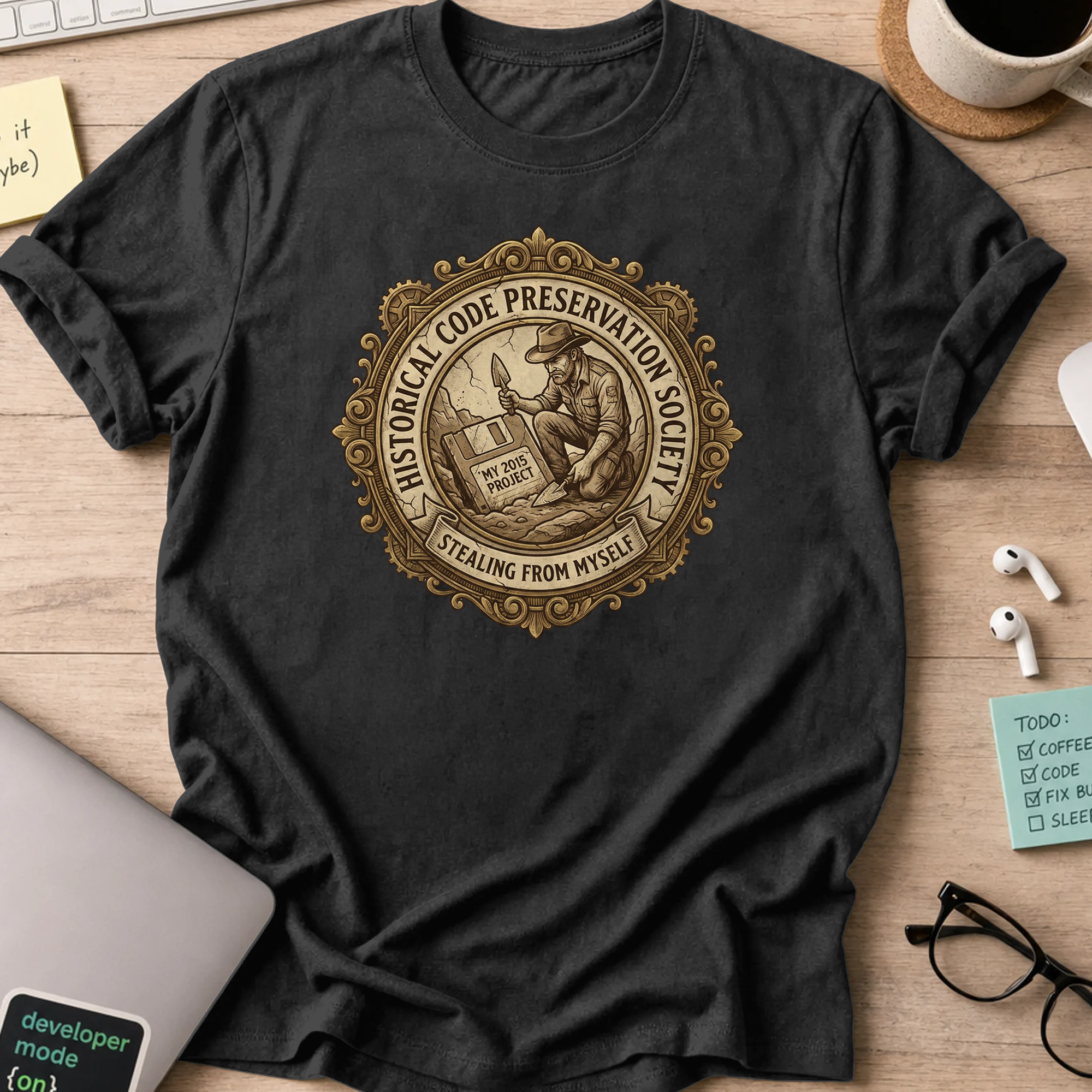 historical code shirt - Black