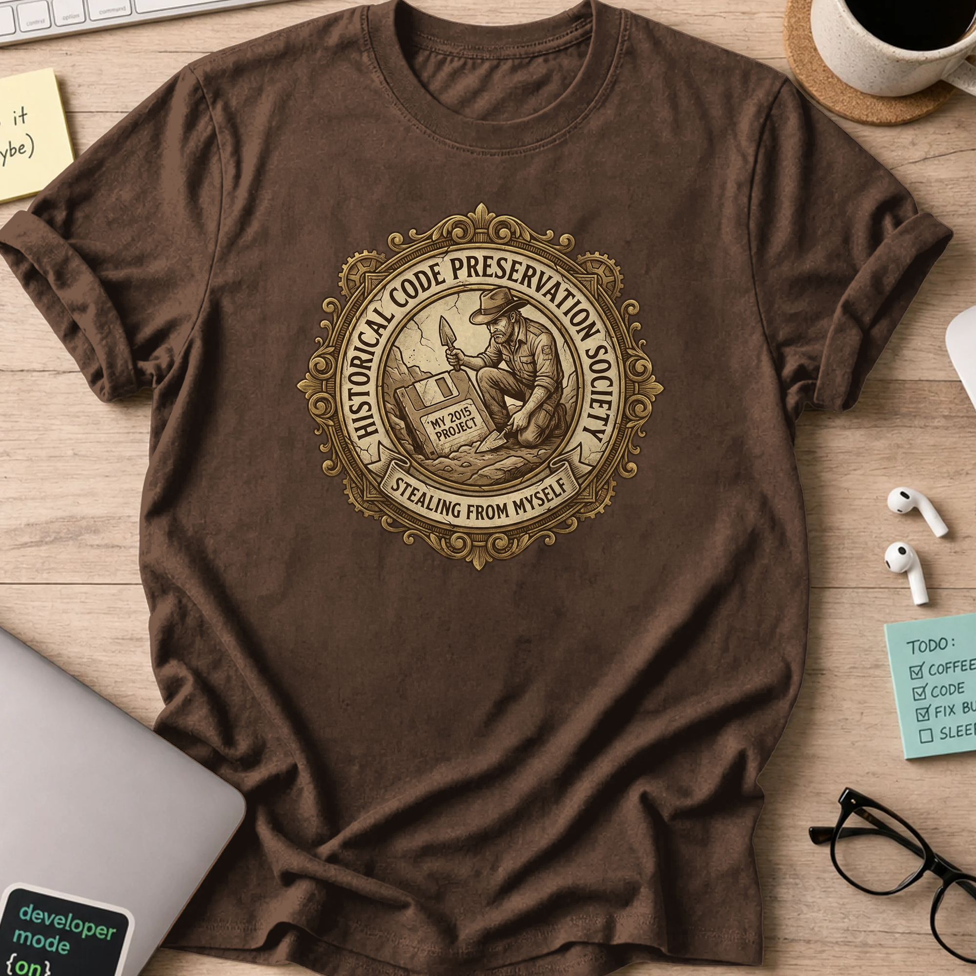 historical code shirt - Dark Chocolate