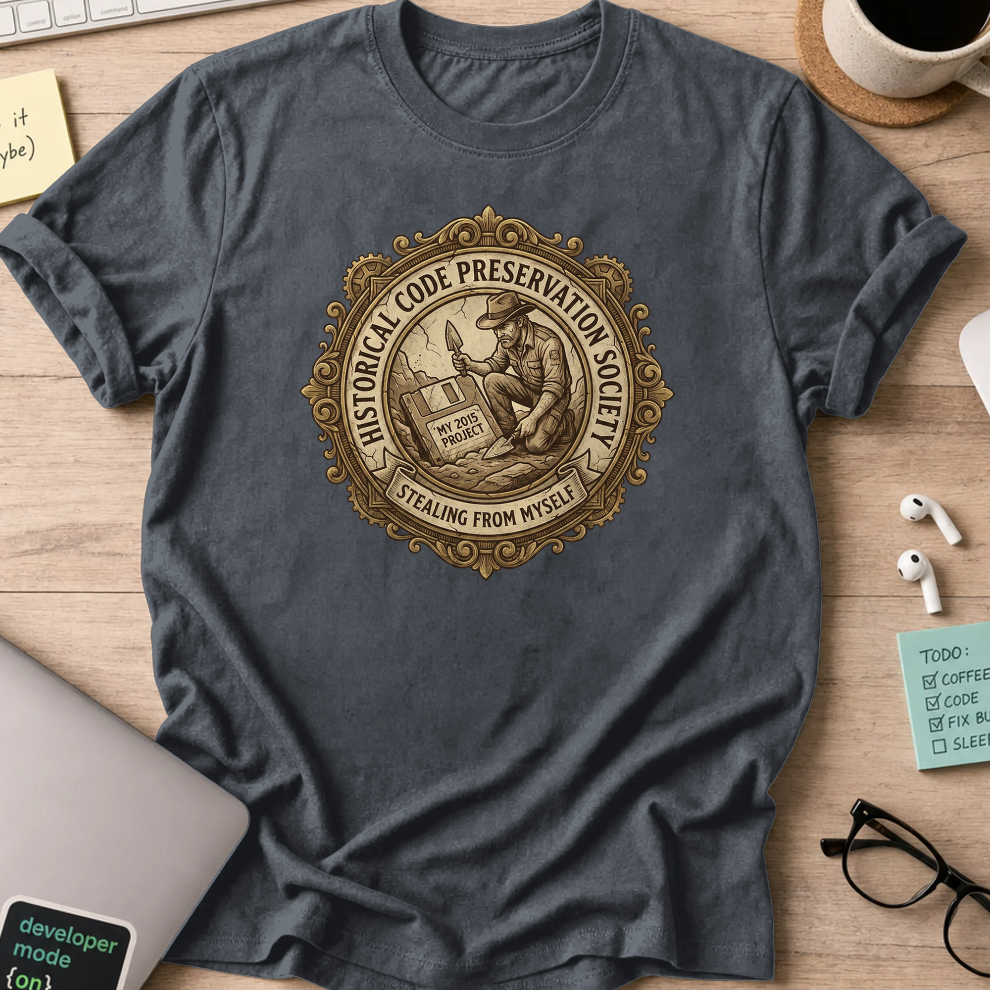 historical code shirt - Dark Heather