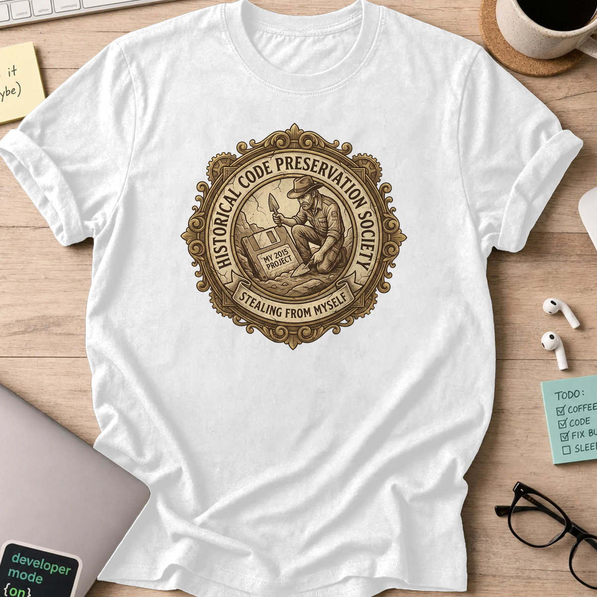 historical code shirt - White