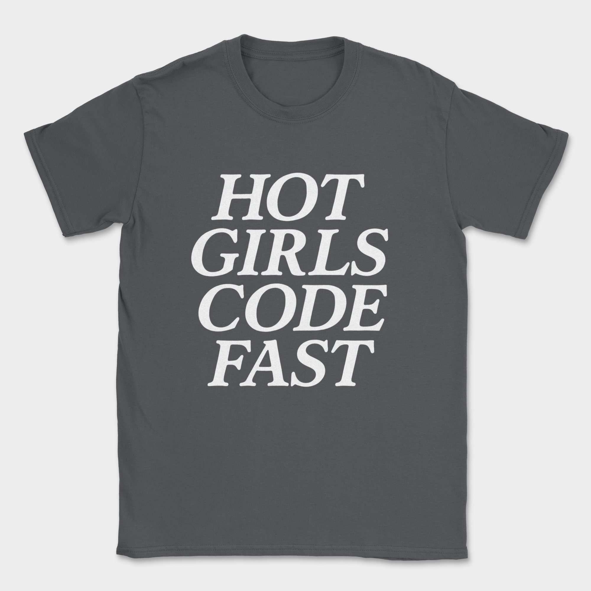 hot girls code fast shirt — Dark Heather Grey