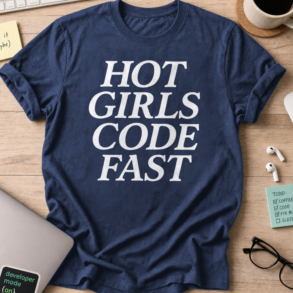 hot girls code fast shirt - Navy