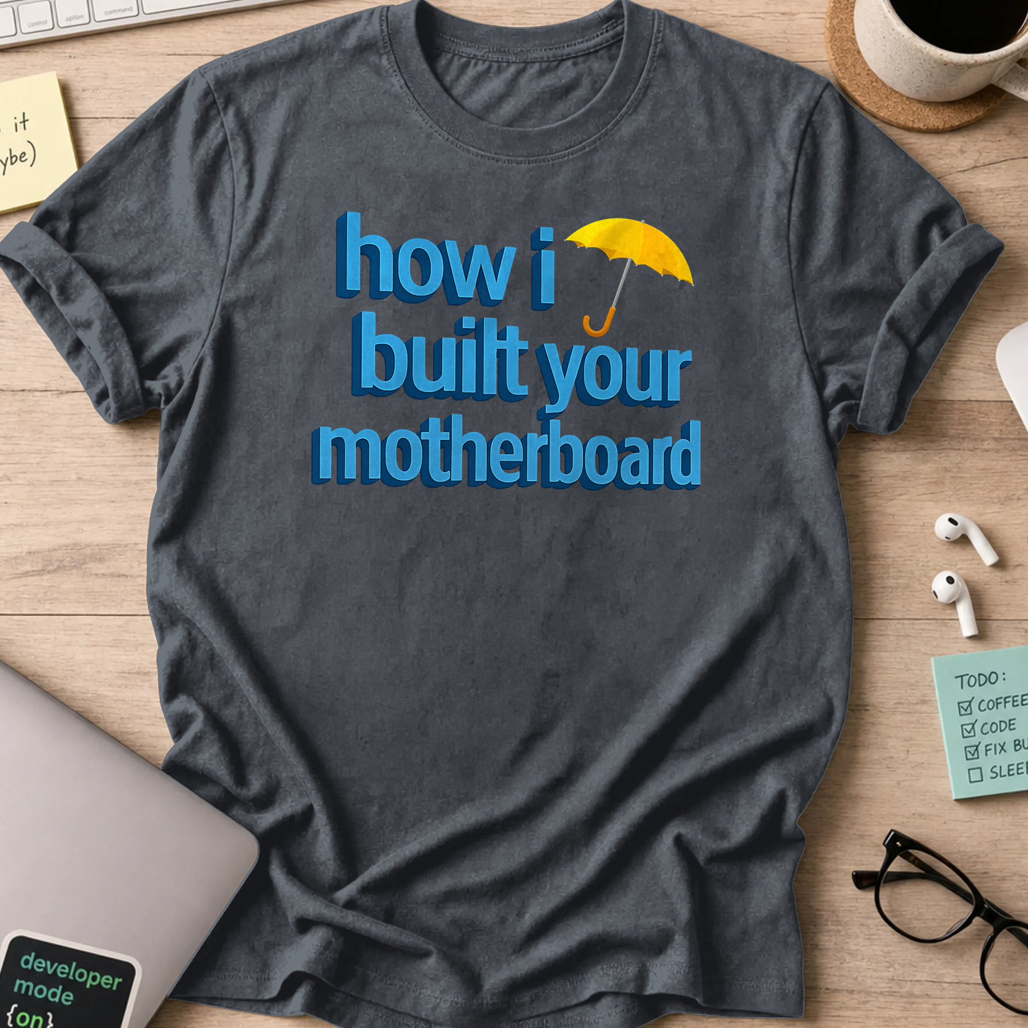 how I built your motherboard shirt - Dark Heather