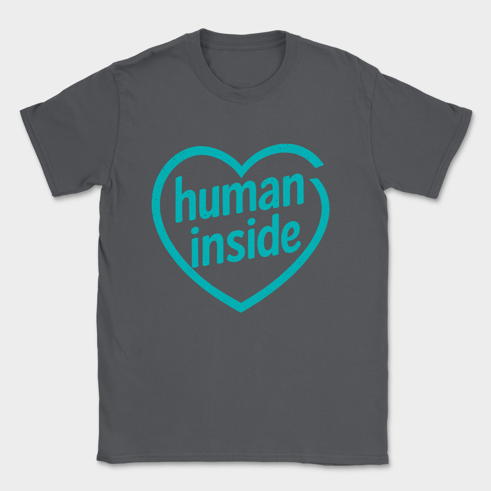 human inside shirt — Dark Heather Grey
