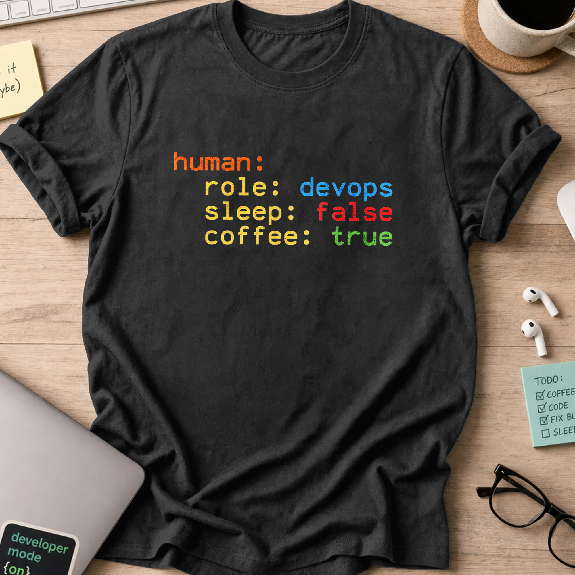 human devops json shirt - Black