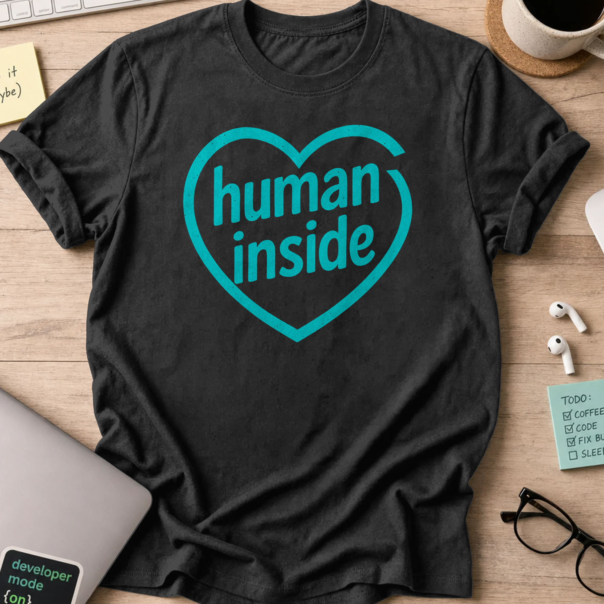 human inside shirt - Black